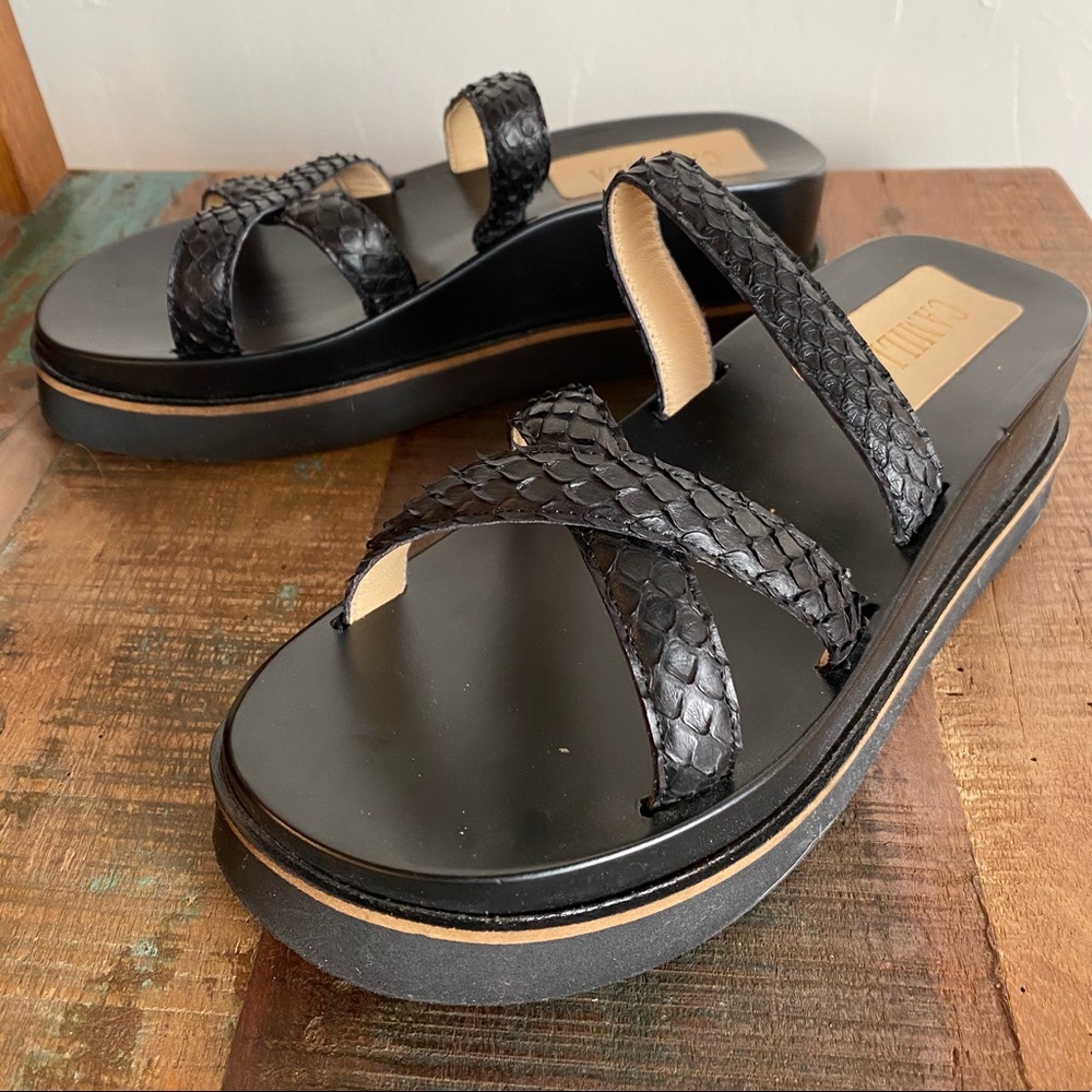 Camilla leather platform sandals